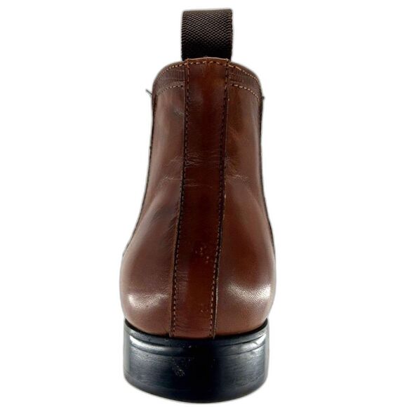 Steve Madden Duke Chelsea Ankle Boots Men's Sz 9.5 Tan Leather Upper Brown Sole - Picture 12 of 16